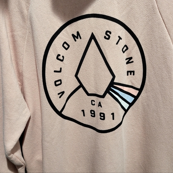 Volcom Light Pink Zipper Hoodie Size Medium - Picture 9 of 10